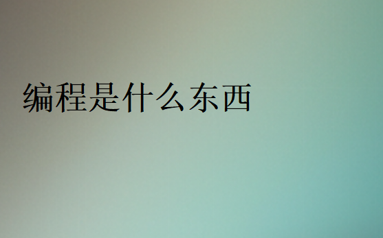编程是什么东西