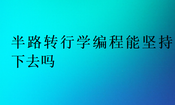 ​半路转行学编程能坚持下去吗