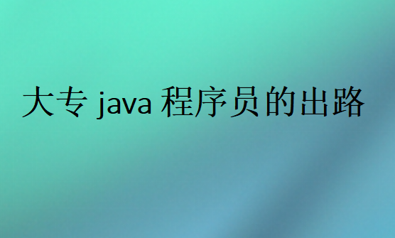 大专Java程序员没人要吗
