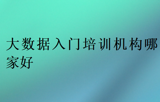 大数据入门培训机构哪家好