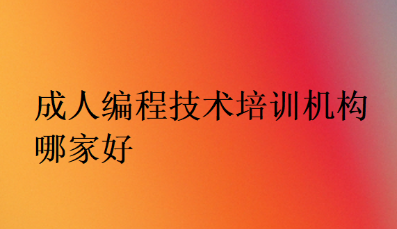成人编程技术培训机构哪家好