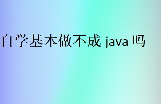 自学基本做不成java吗