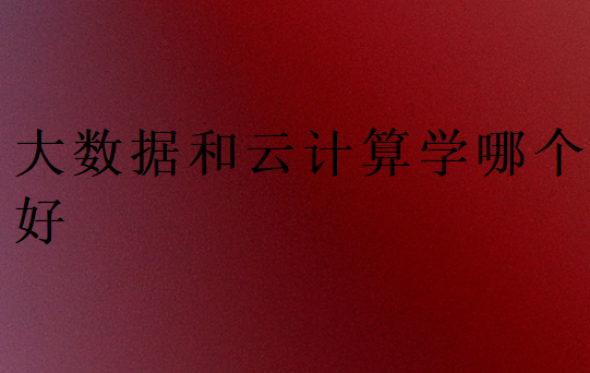 大数据和云计算学哪个好