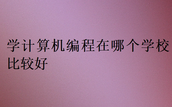 学计算机编程在哪个学校比较好