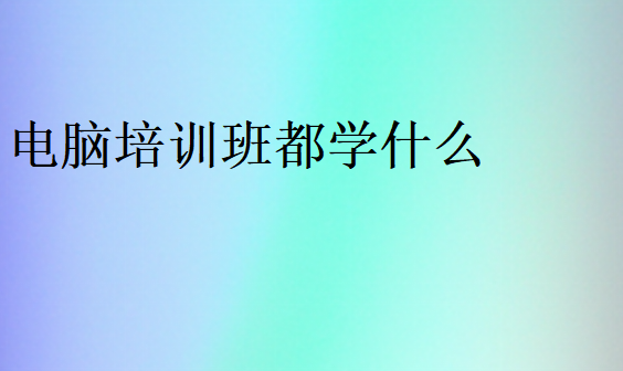 电脑培训班都学什么